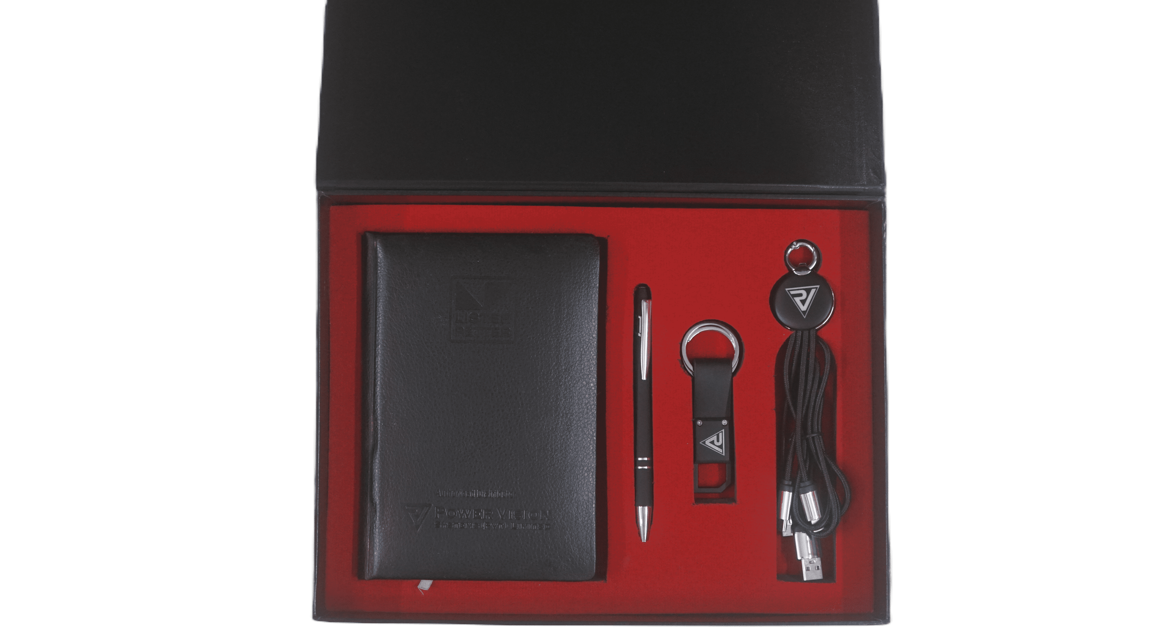 Gift Set with small diary datacable imported keychain and pen